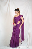 Regal Plum- Kota Doria Saree
