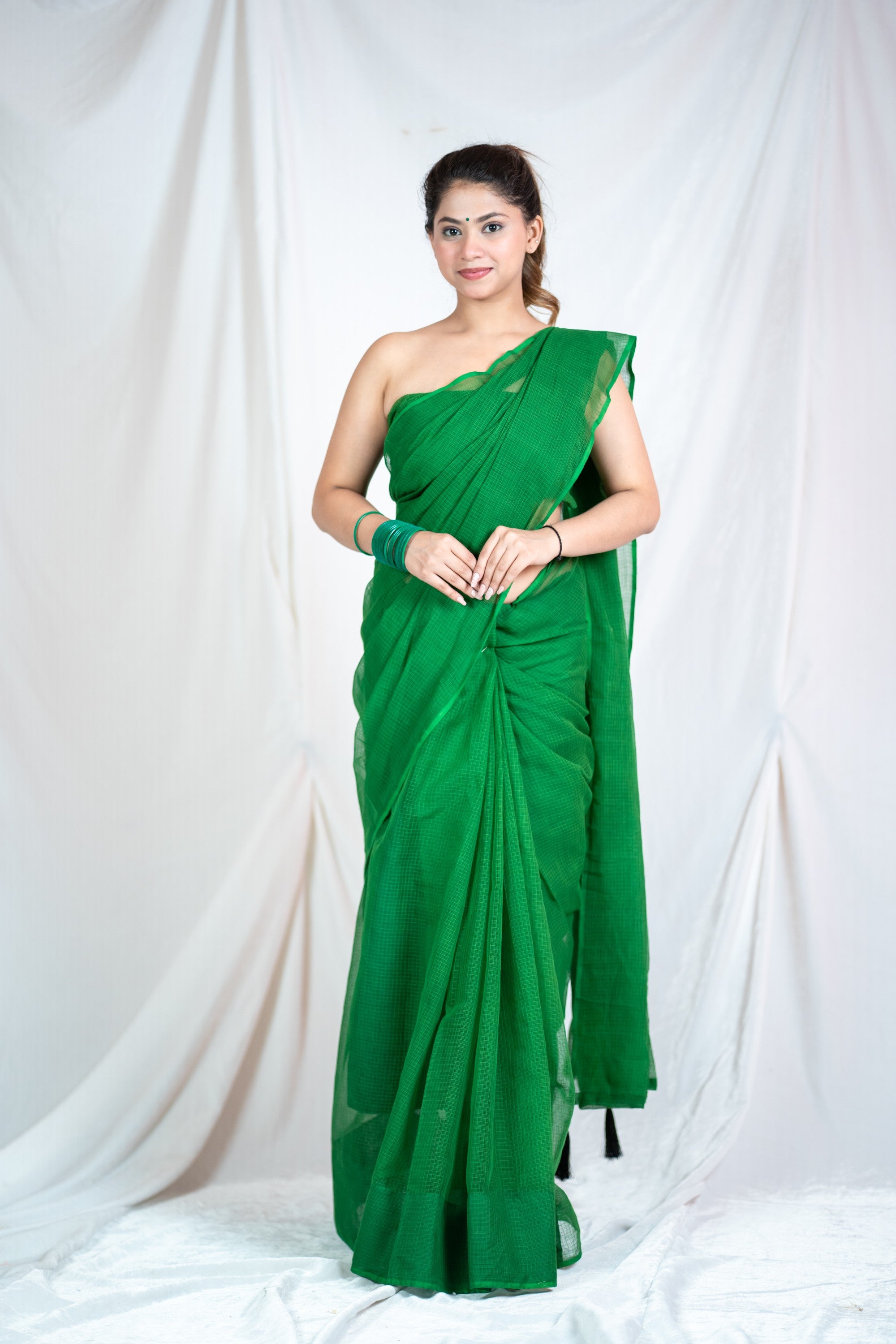 Forest Fern- Kota Doria Saree