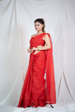 Scarlette- Red Kota Doria Saree