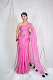 Pink Sparkle - Kota Doria Saree
