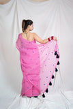 Pink Sparkle - Kota Doria Saree