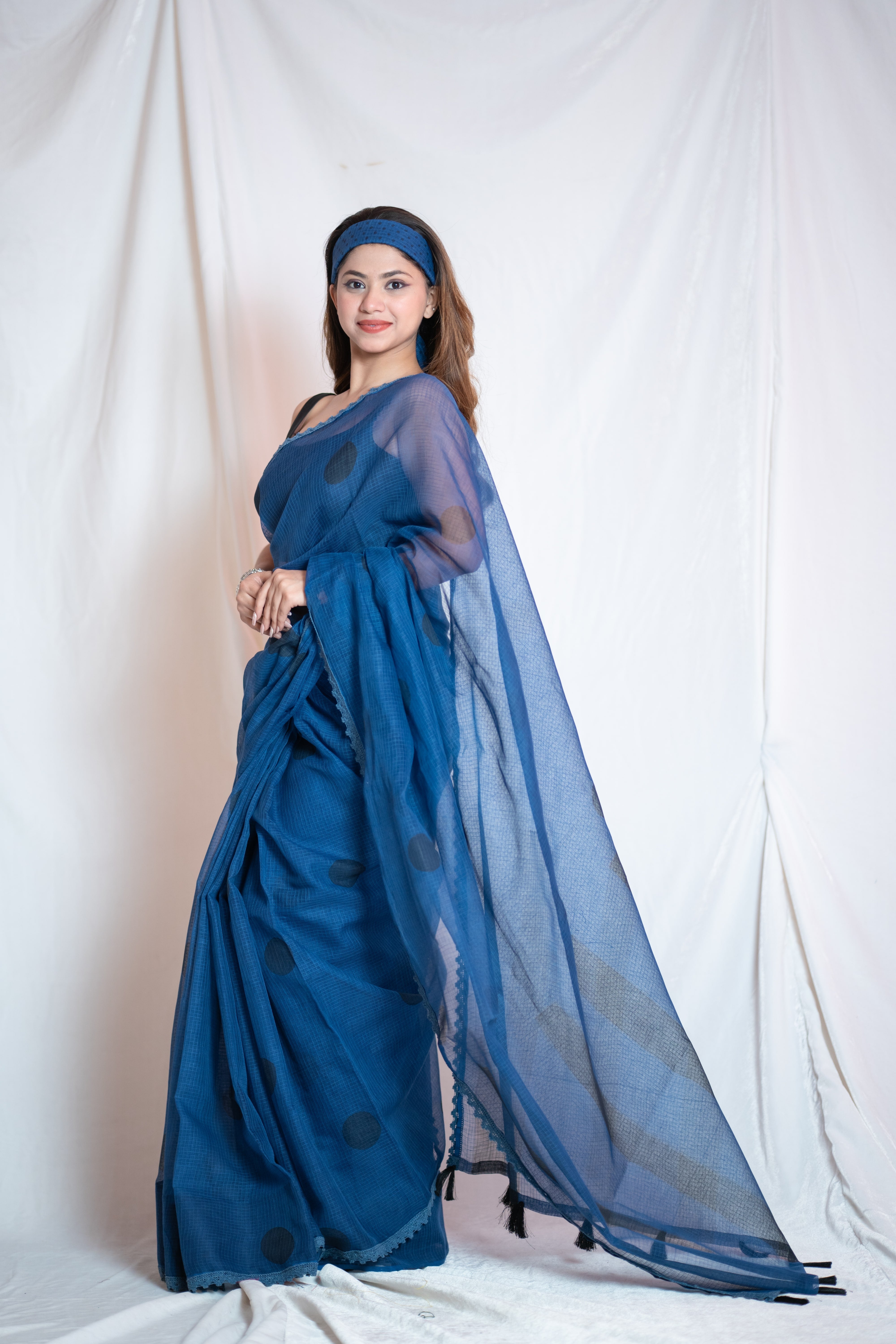 Meri Pyaari Bindu - Blue Kota Doria saree
