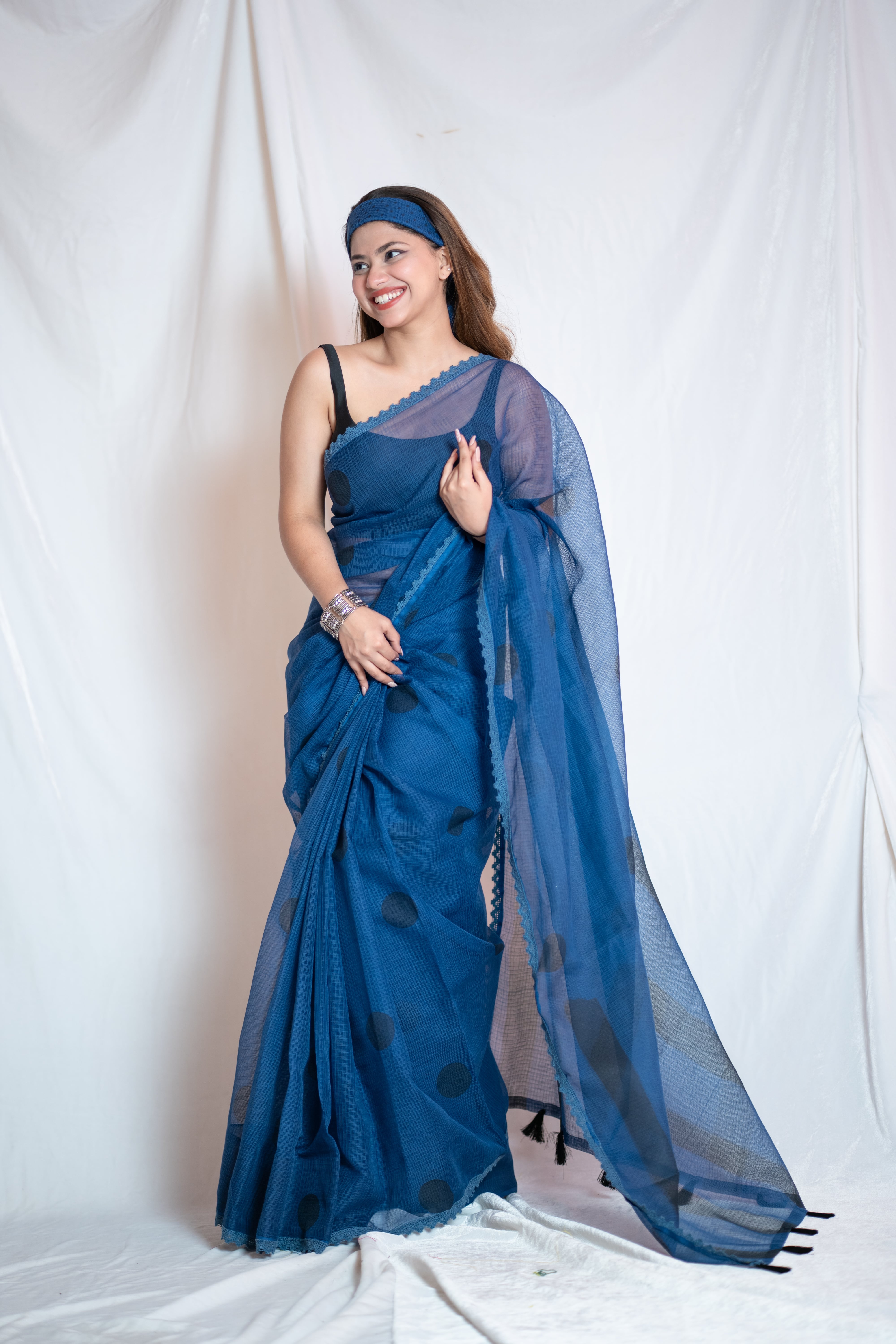 Meri Pyaari Bindu - Blue Kota Doria saree