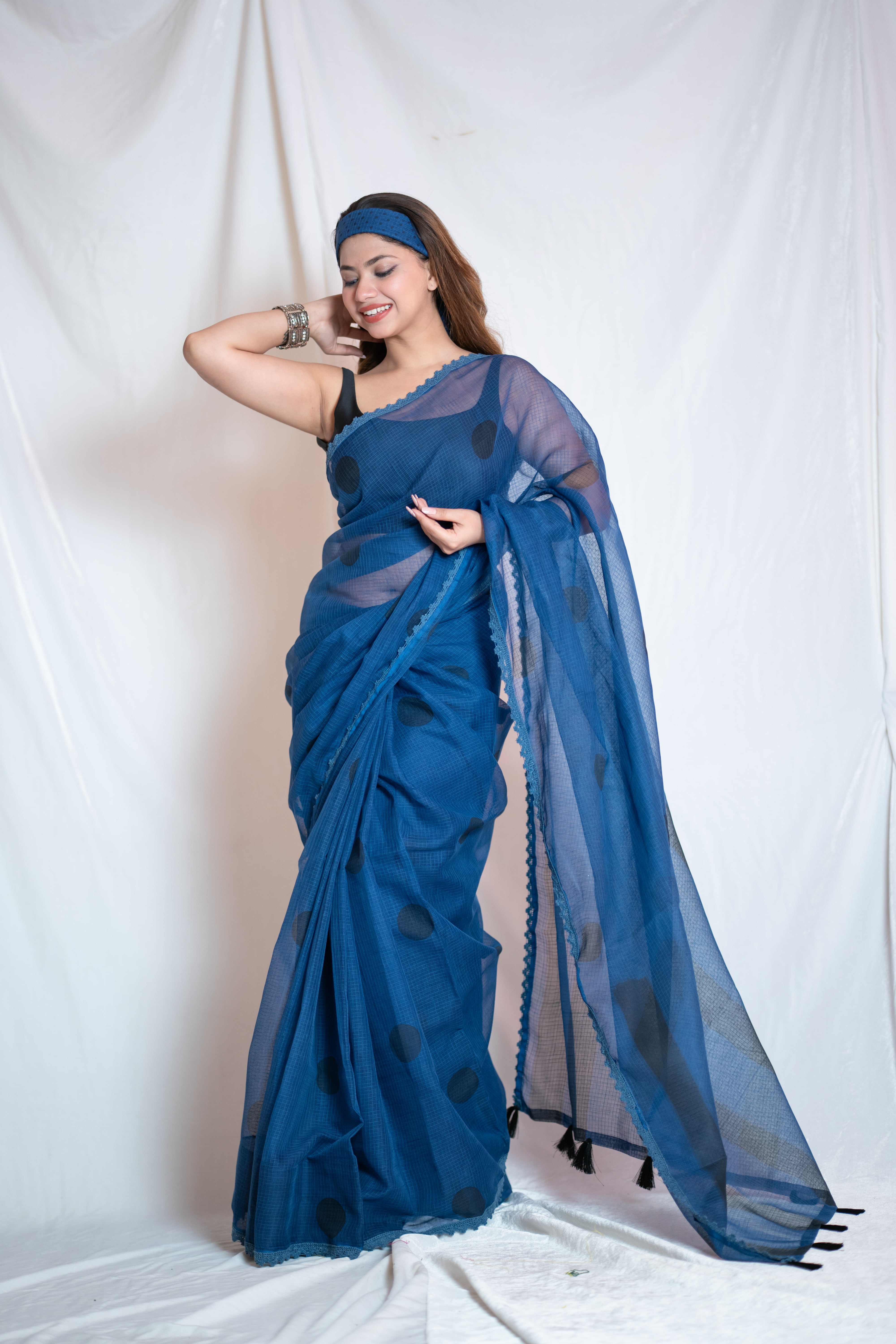 Meri Pyaari Bindu - Blue Kota Doria saree