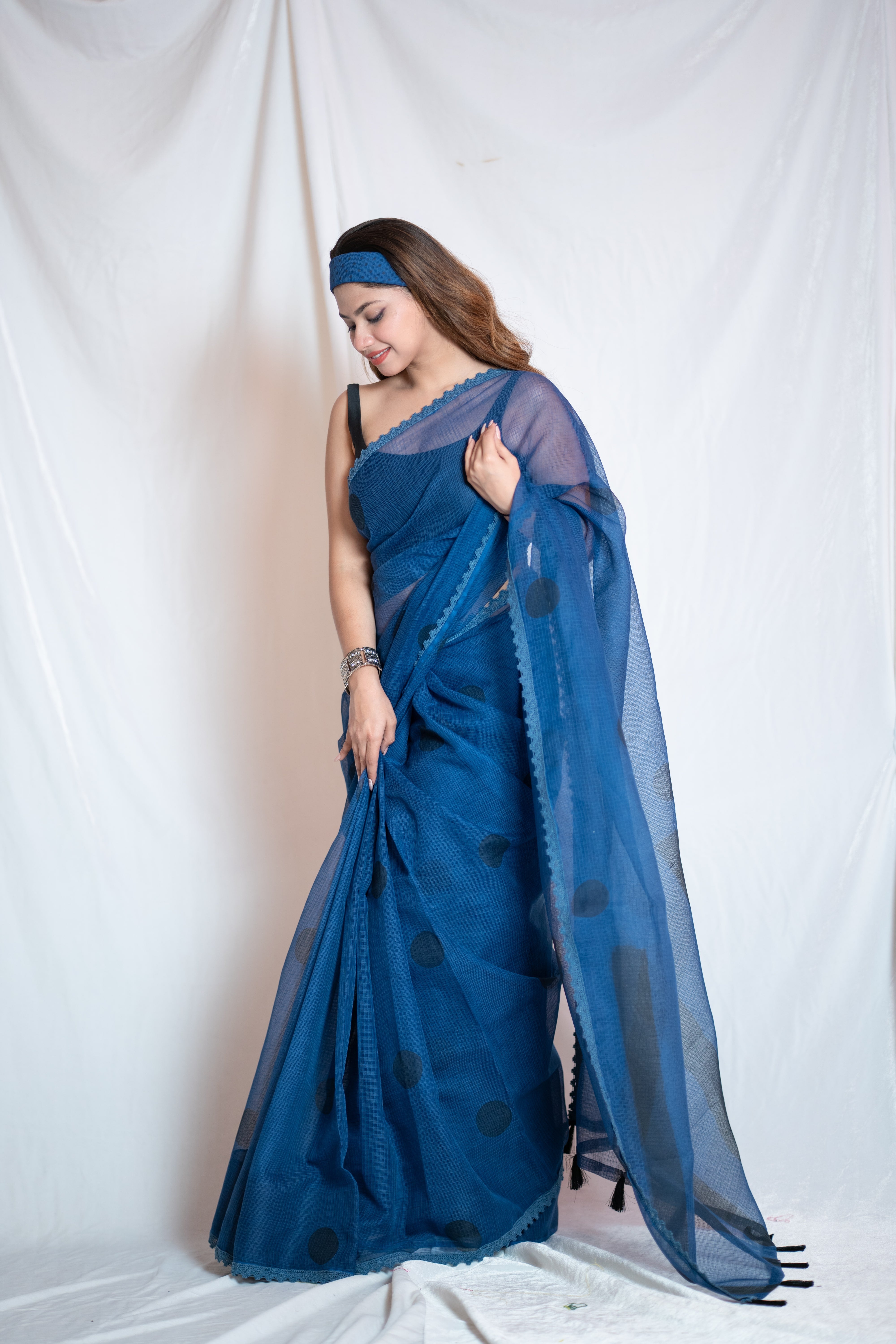 Meri Pyaari Bindu - Blue Kota Doria saree