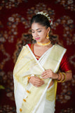 White Gold - White Linen Saree