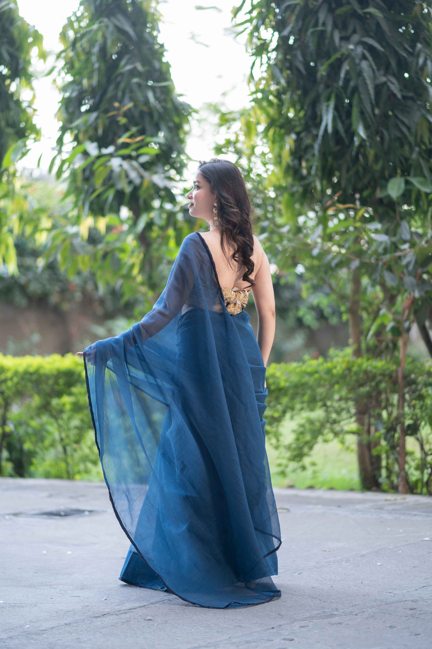 Blue Lush- Kota Doria Saree