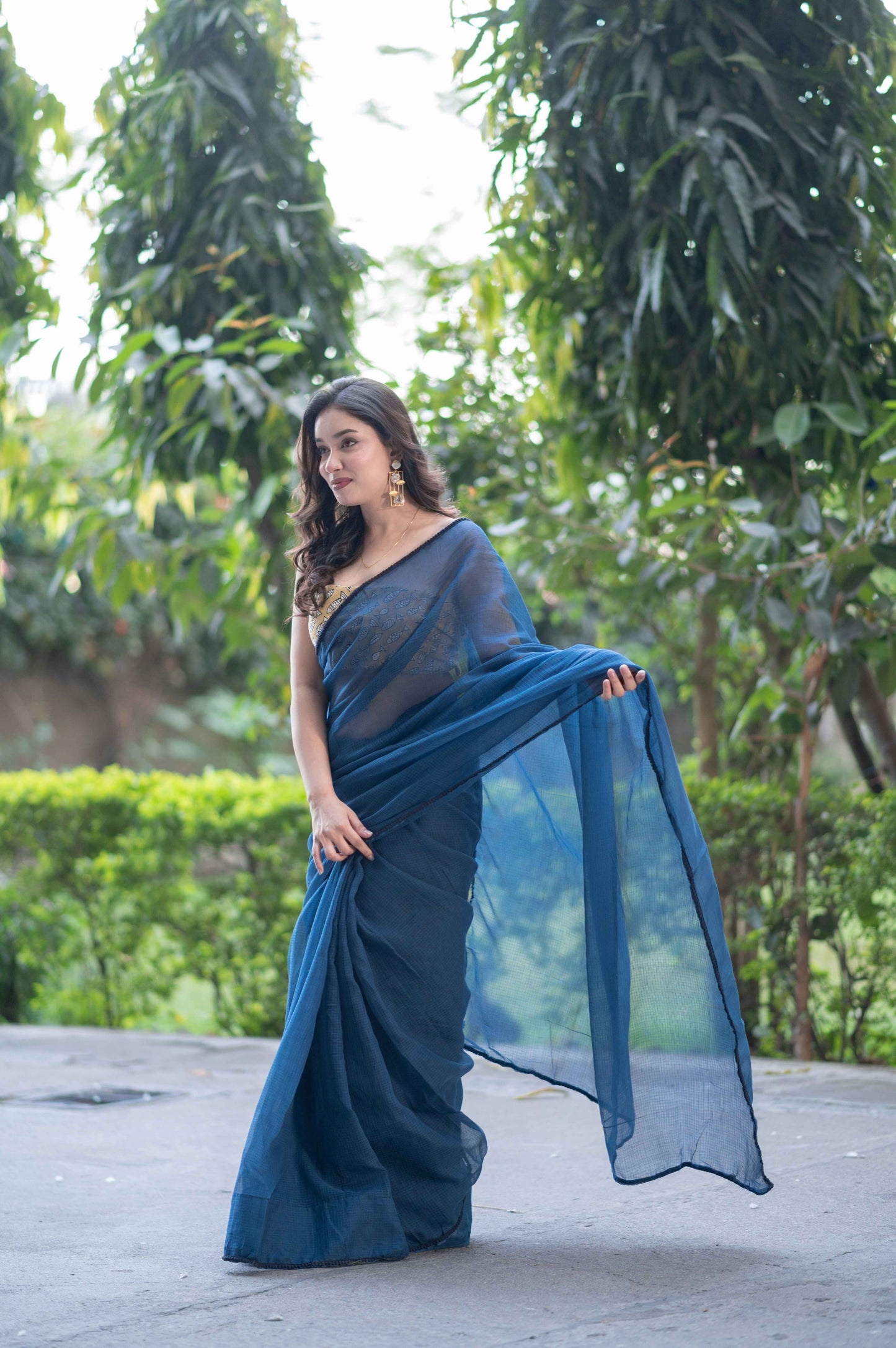 Blue Lush- Kota Doria Saree