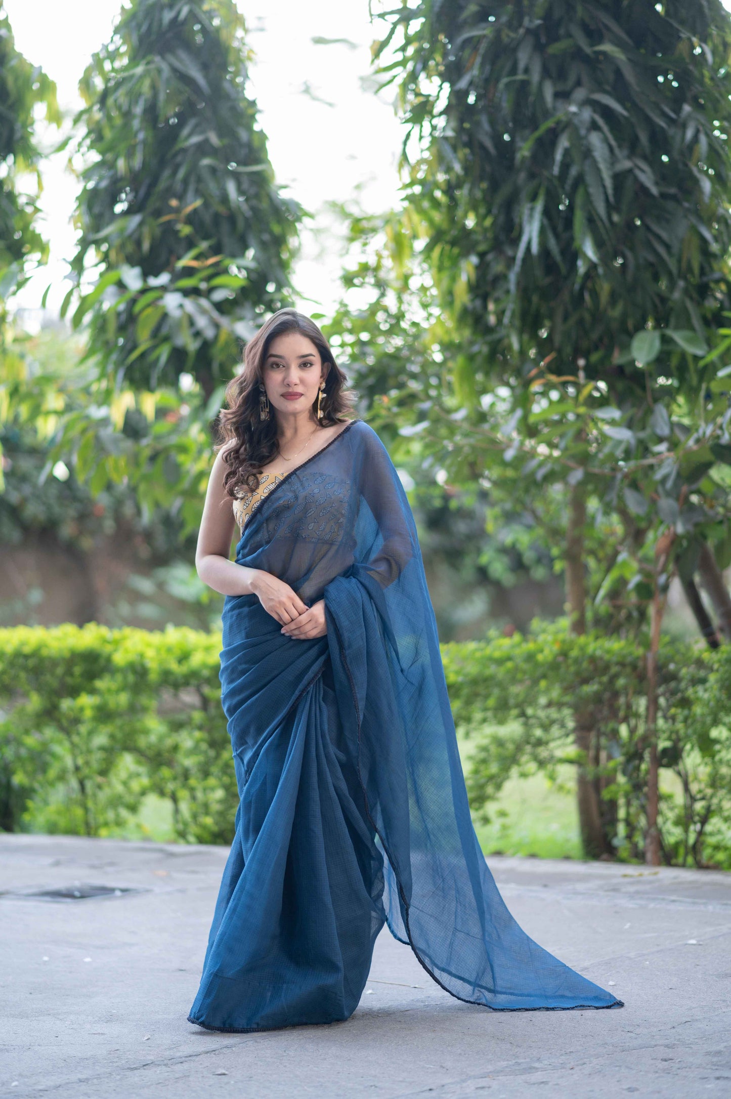 Blue Lush- Kota Doria Saree