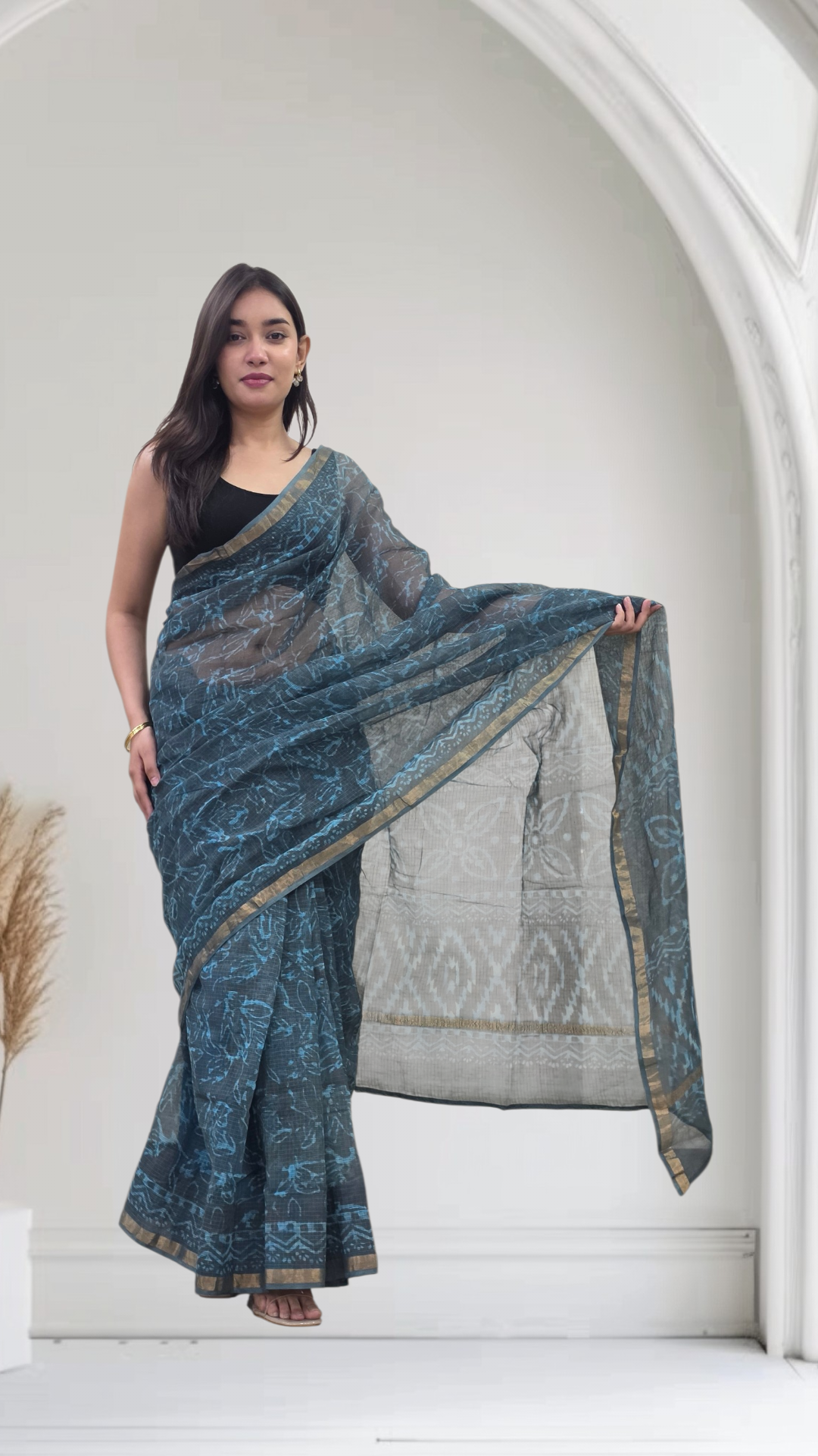Blue Willow- Blue Kota Doria Saree