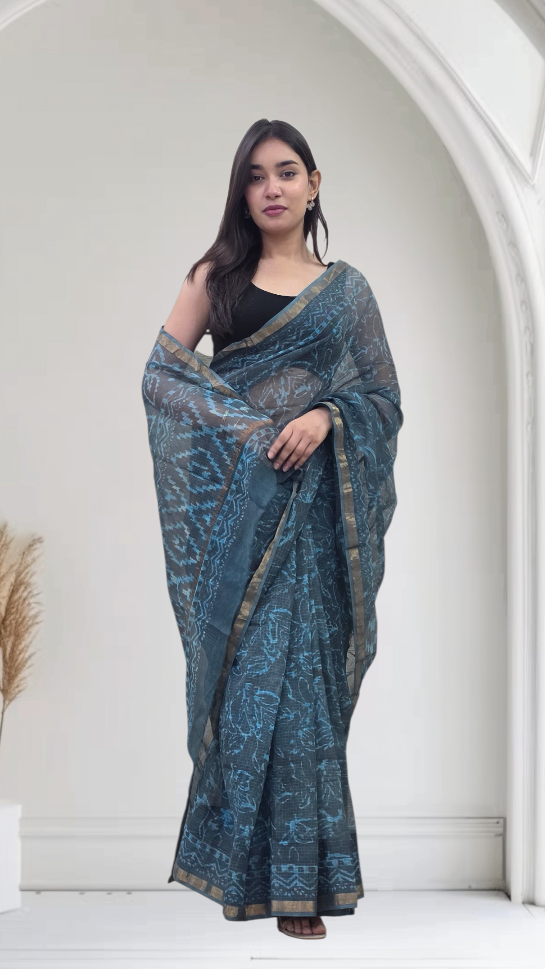 Blue Willow- Blue Kota Doria Saree