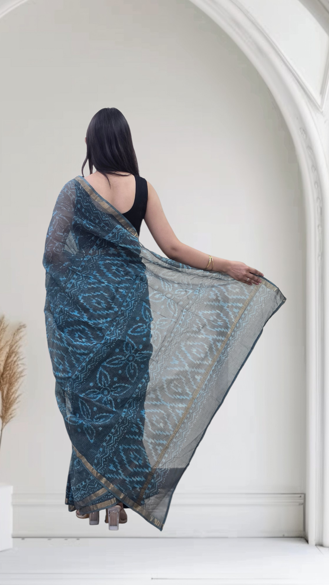 Blue Willow- Blue Kota Doria Saree