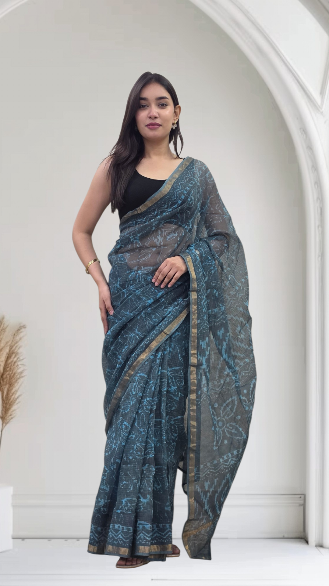 Blue Willow- Blue Kota Doria Saree