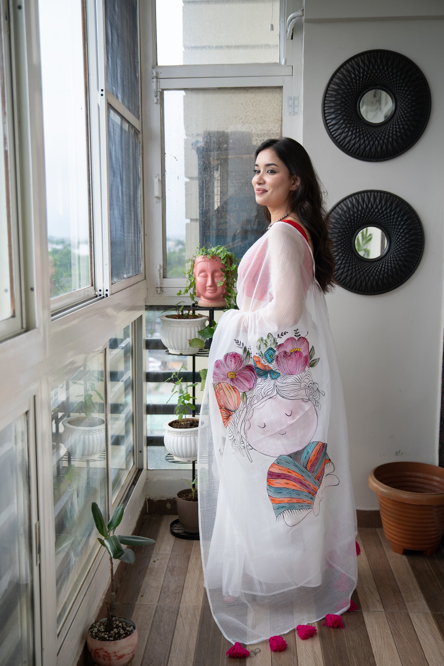 Celestera- Handpainted Kota Doria Saree