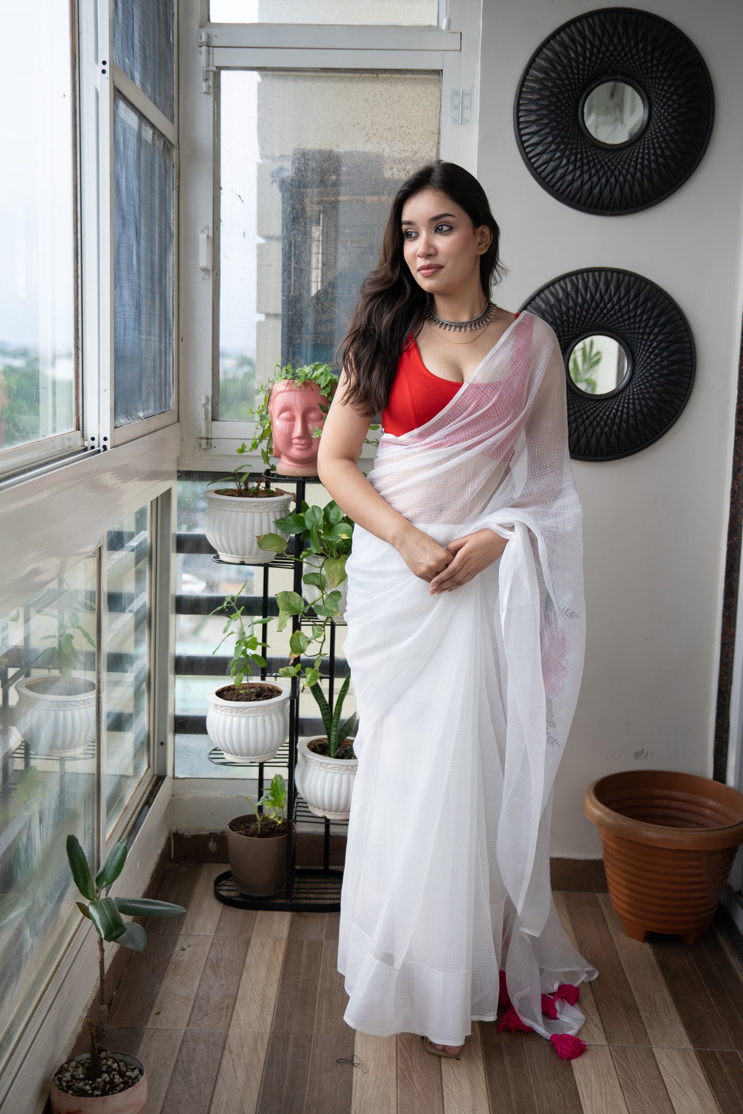 Celestera- Handpainted Kota Doria Saree