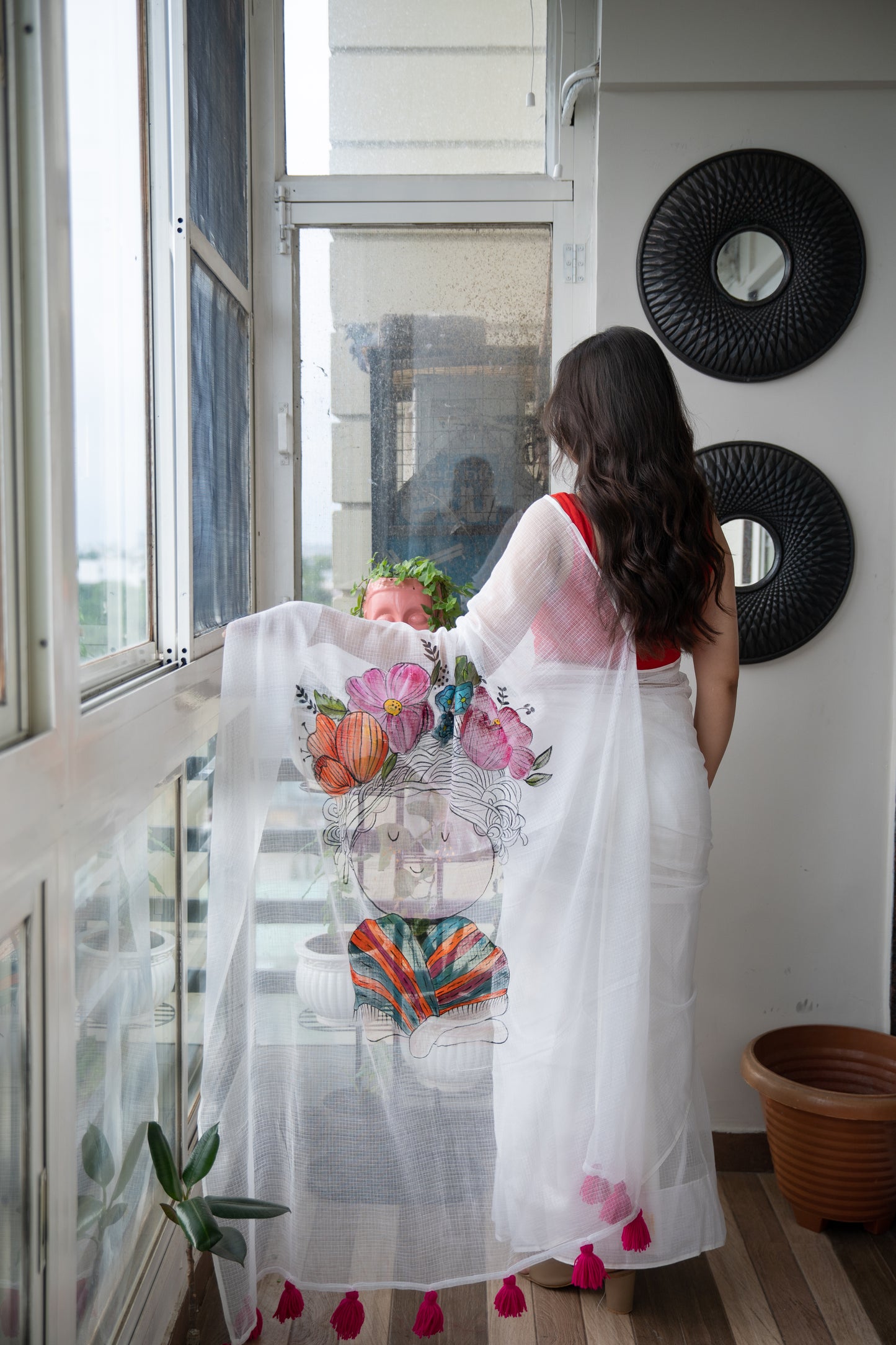 Celestera- Handpainted Kota Doria Saree