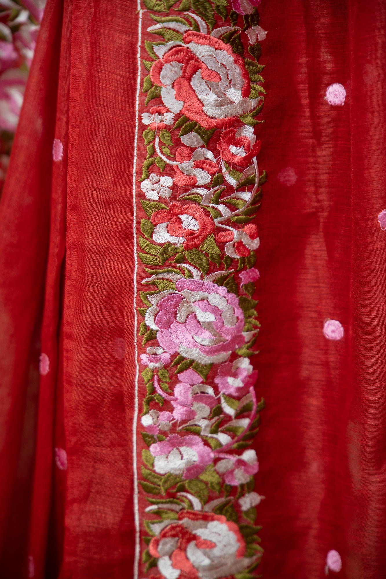 Chandrika- Red Floral Silk Saree