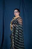 Raat Ki Rani - Black Kota Silk Leheriya Saree