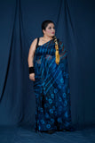 Blue Stripes- Printed Kota Doria Saree