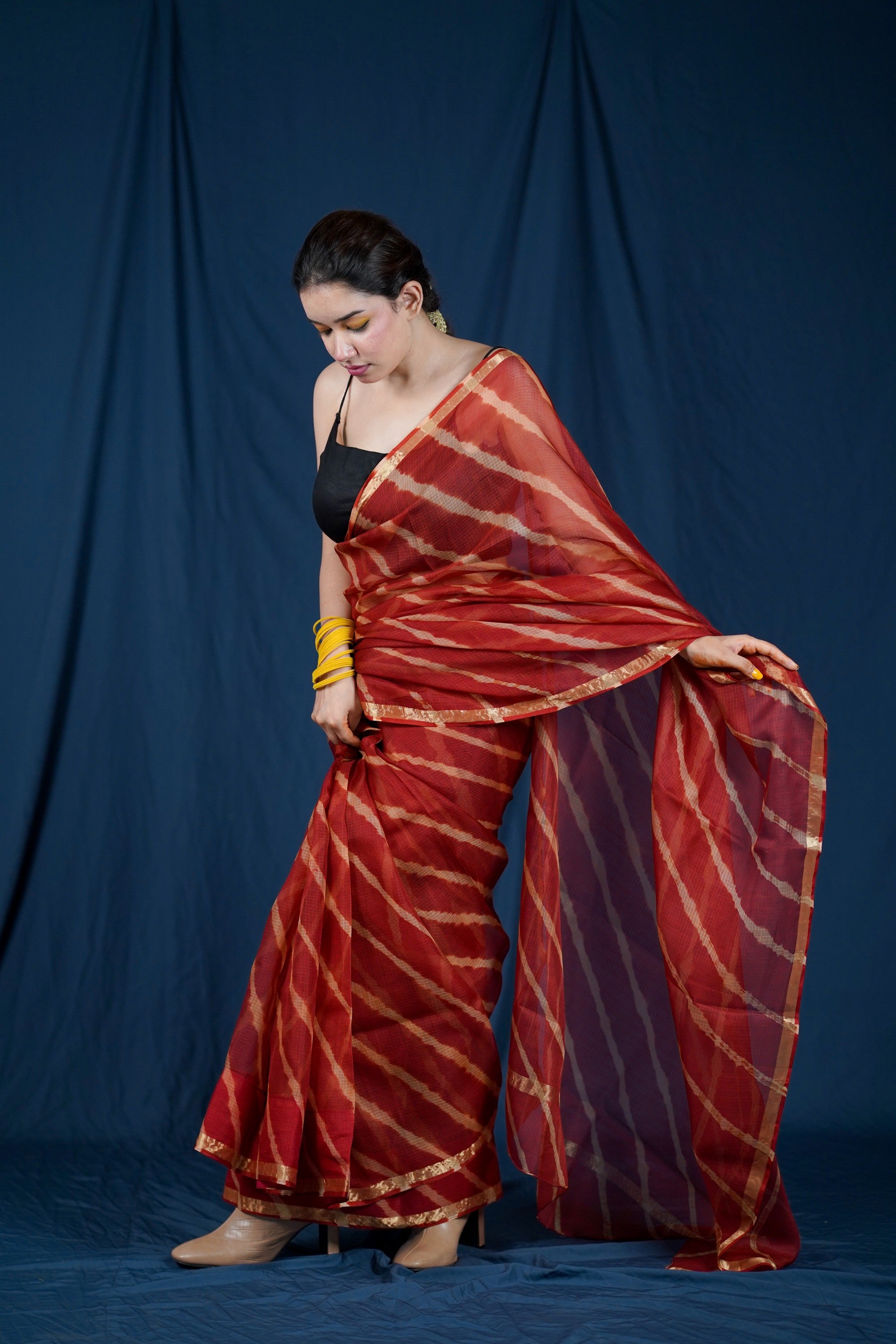 Raj Rani - Red Kota Silk Leheriya Saree