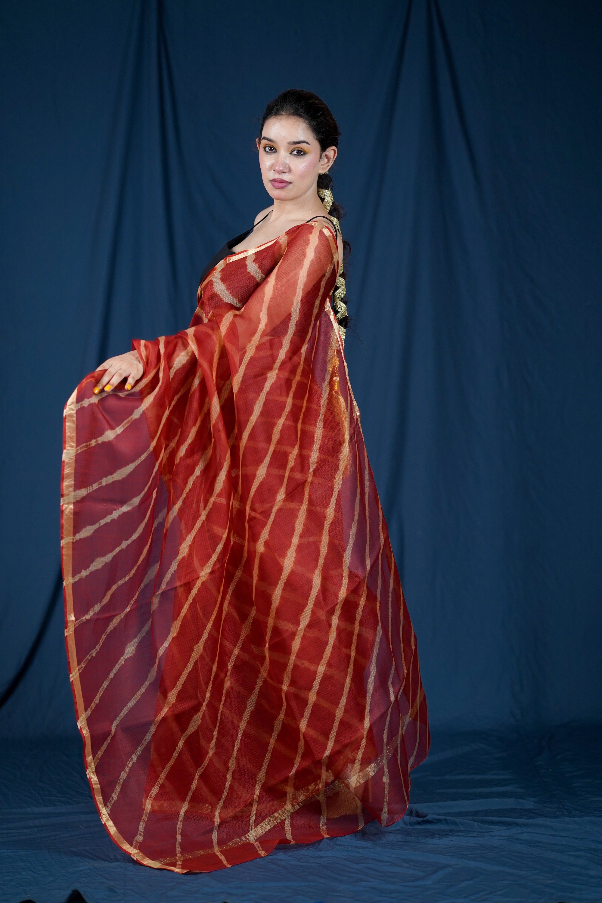 Raj Rani - Red Kota Silk Leheriya Saree
