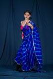 Neeli Kusum - Blue Kota Silk Leheriya Saree