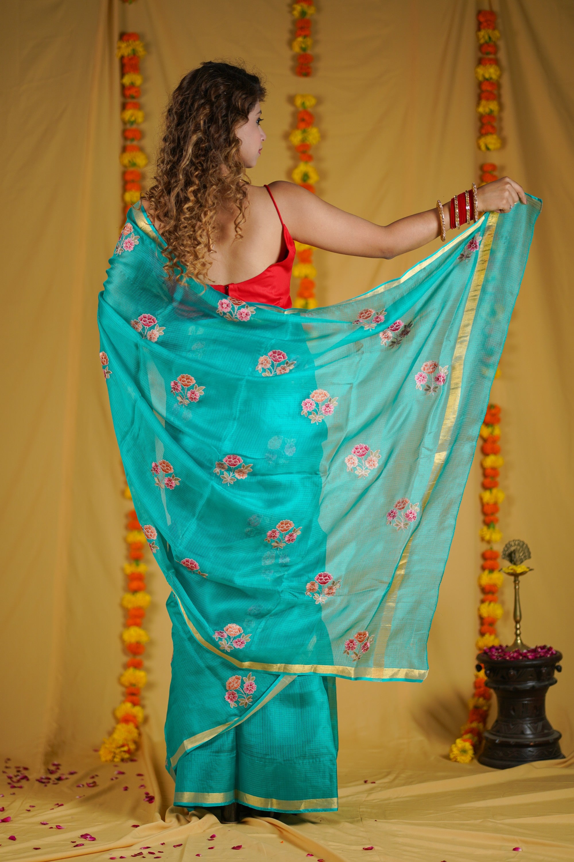 Sunandini - Green Kota Silk Saree