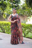 Sapphire Symphony - Maheshwari Silk Saree