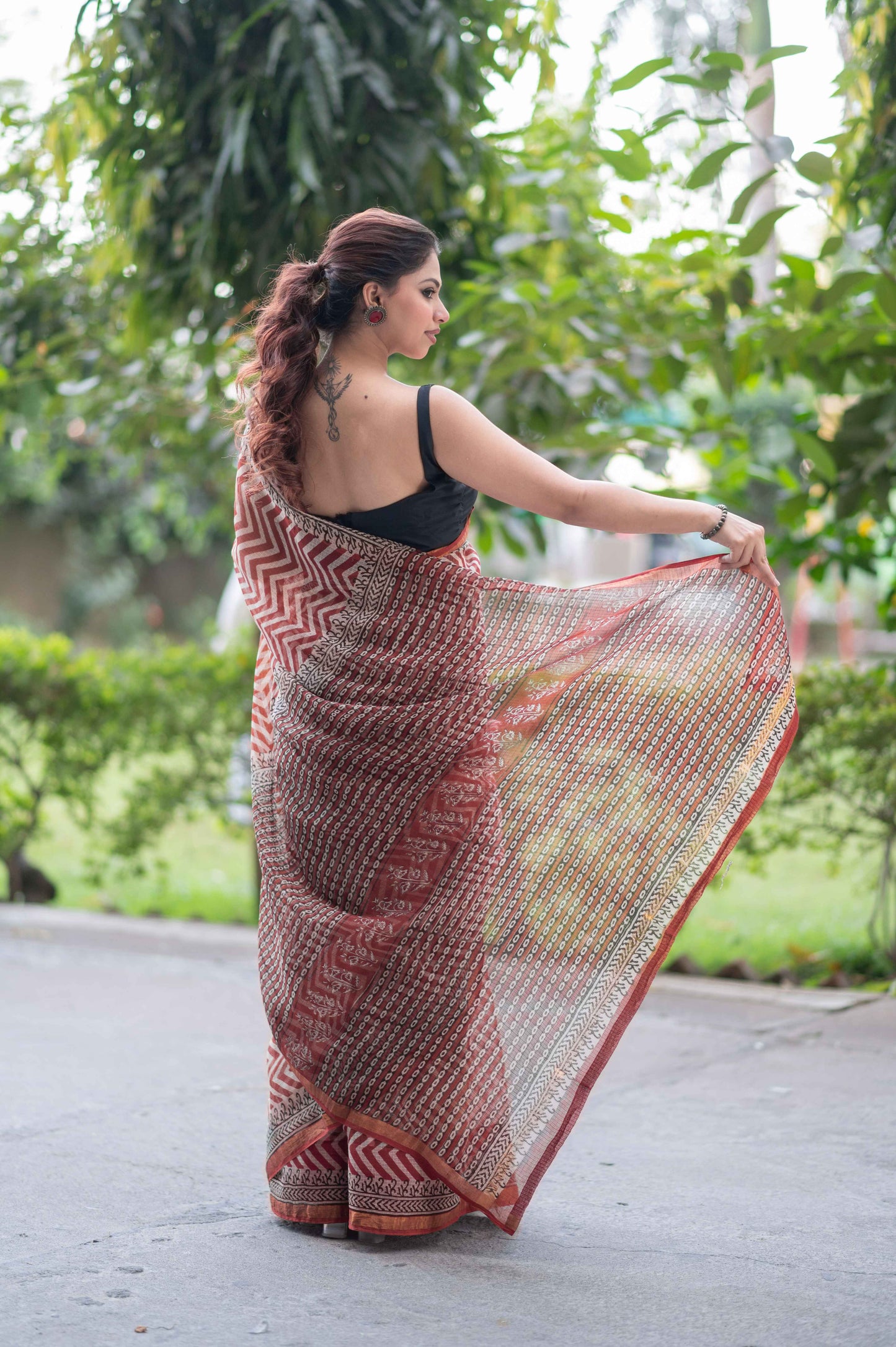 ZigZag Bliss- Kota Doria Saree