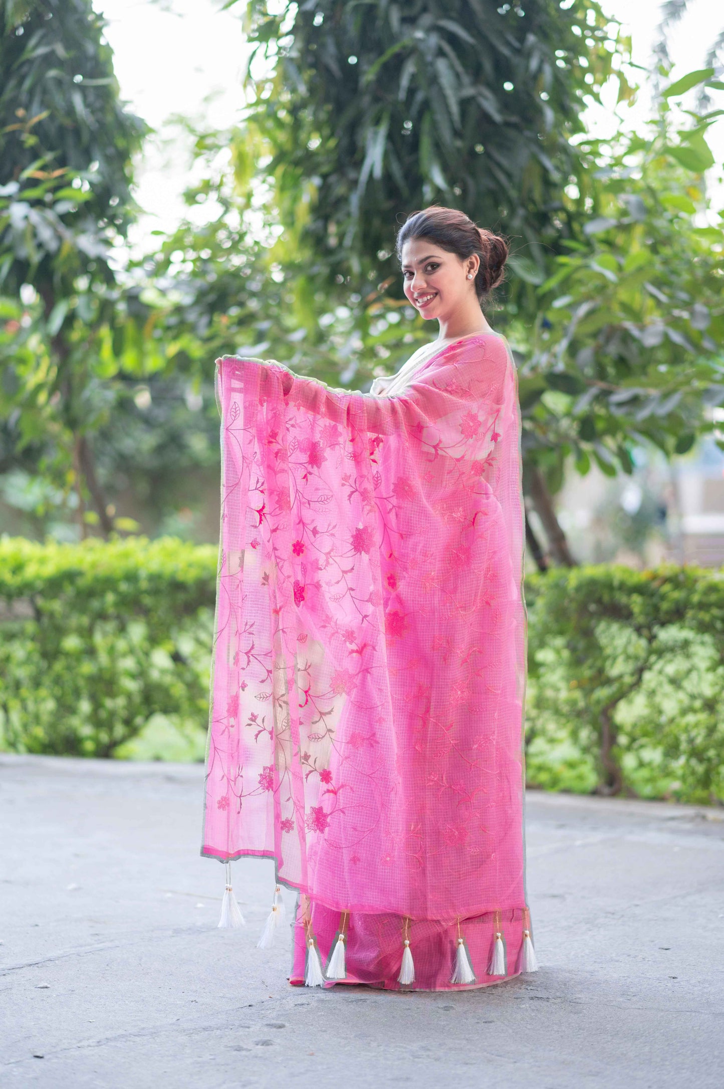 Pink Whisper- Kota Doria Saree