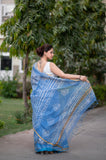 Sapphire Sky- Batik Kota Doria Saree