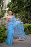 Tranquil Breeze- Kota Doria Saree Set