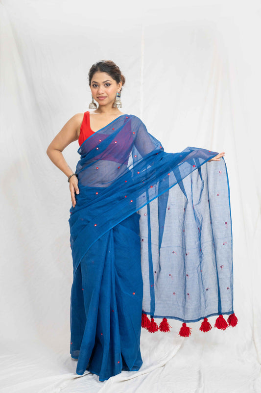 Blue Mirage - Cotton Kota Doria Saree
