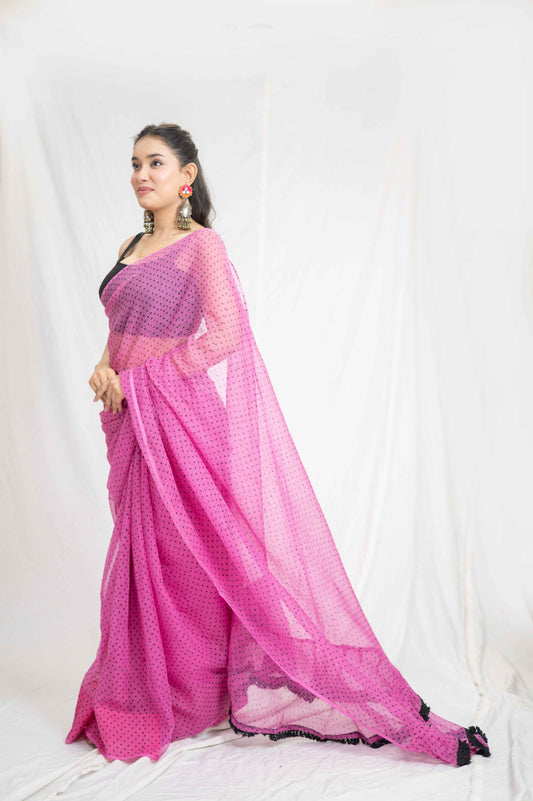 Bholi re Bindu - Pink Kota Doria Saree