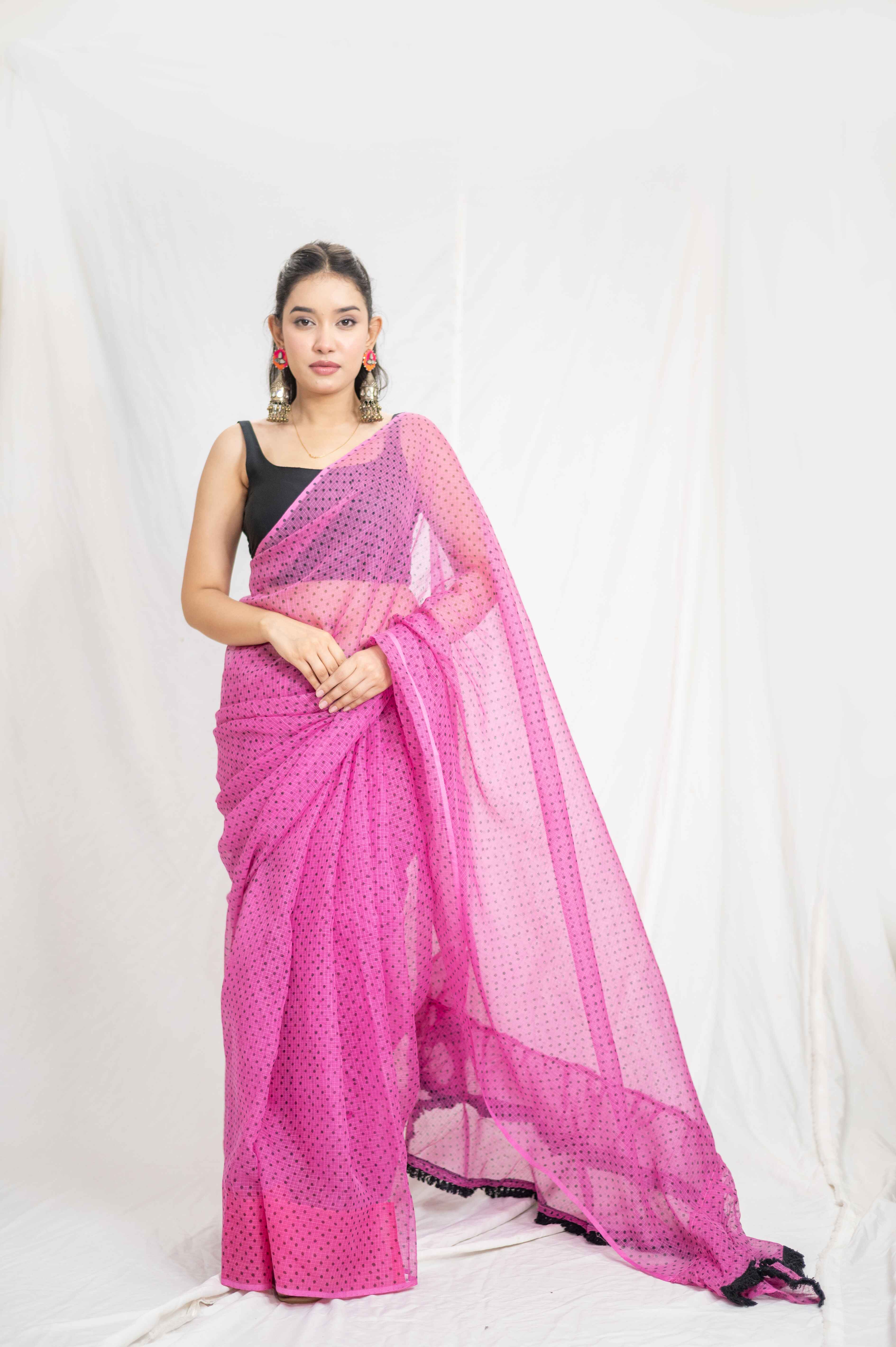 Bholi re Bindu - Pink Kota Doria Saree