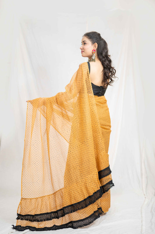 Bholi Re Bindu - Orange Kota Doria Saree