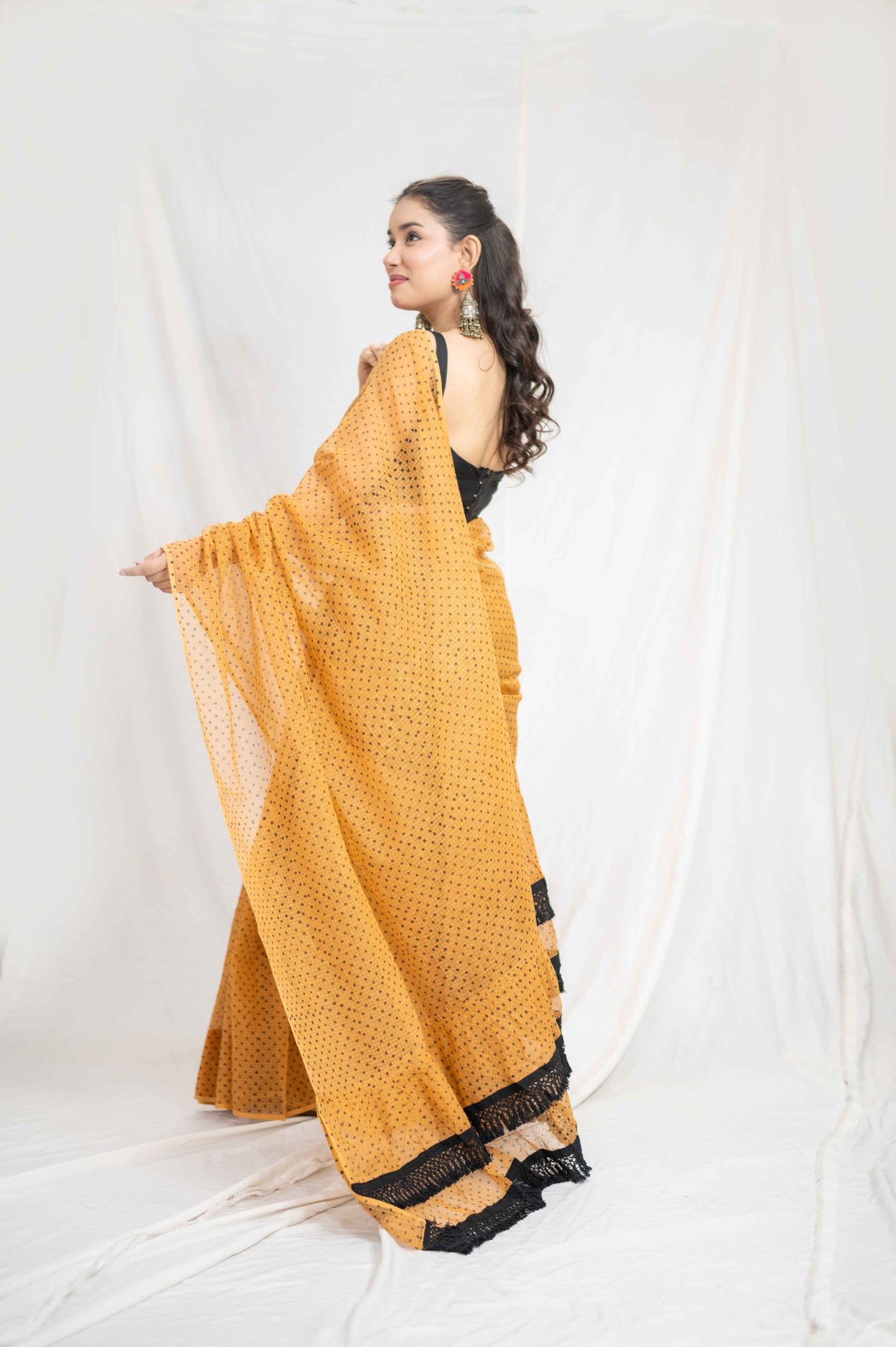 Bholi Re Bindu - Orange Kota Doria Saree