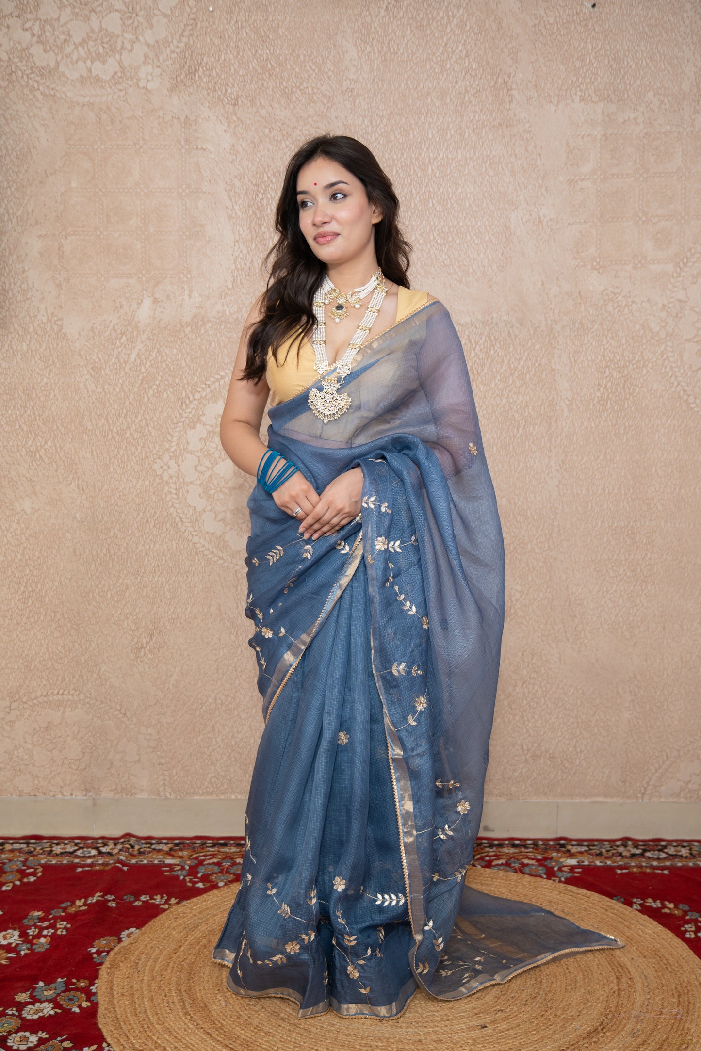 Dhara- Floral Gota Patti Saree