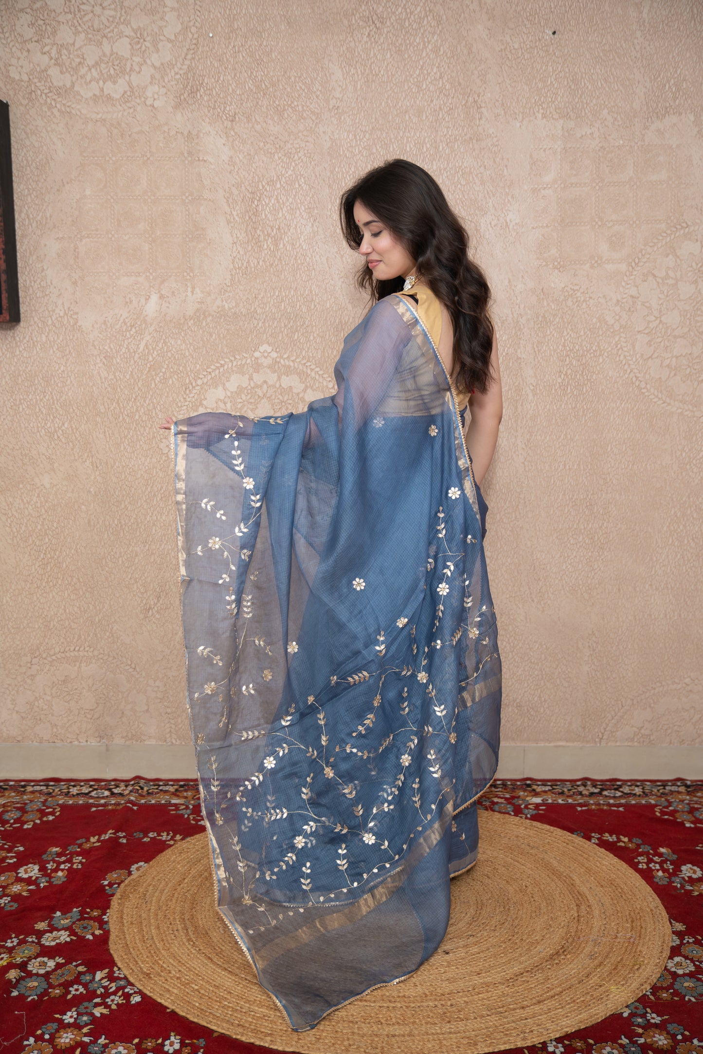 Dhara- Floral Gota Patti Saree