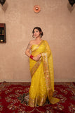 Diya- Yellow Kota Silk Saree