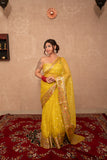 Diya- Yellow Kota Silk Saree