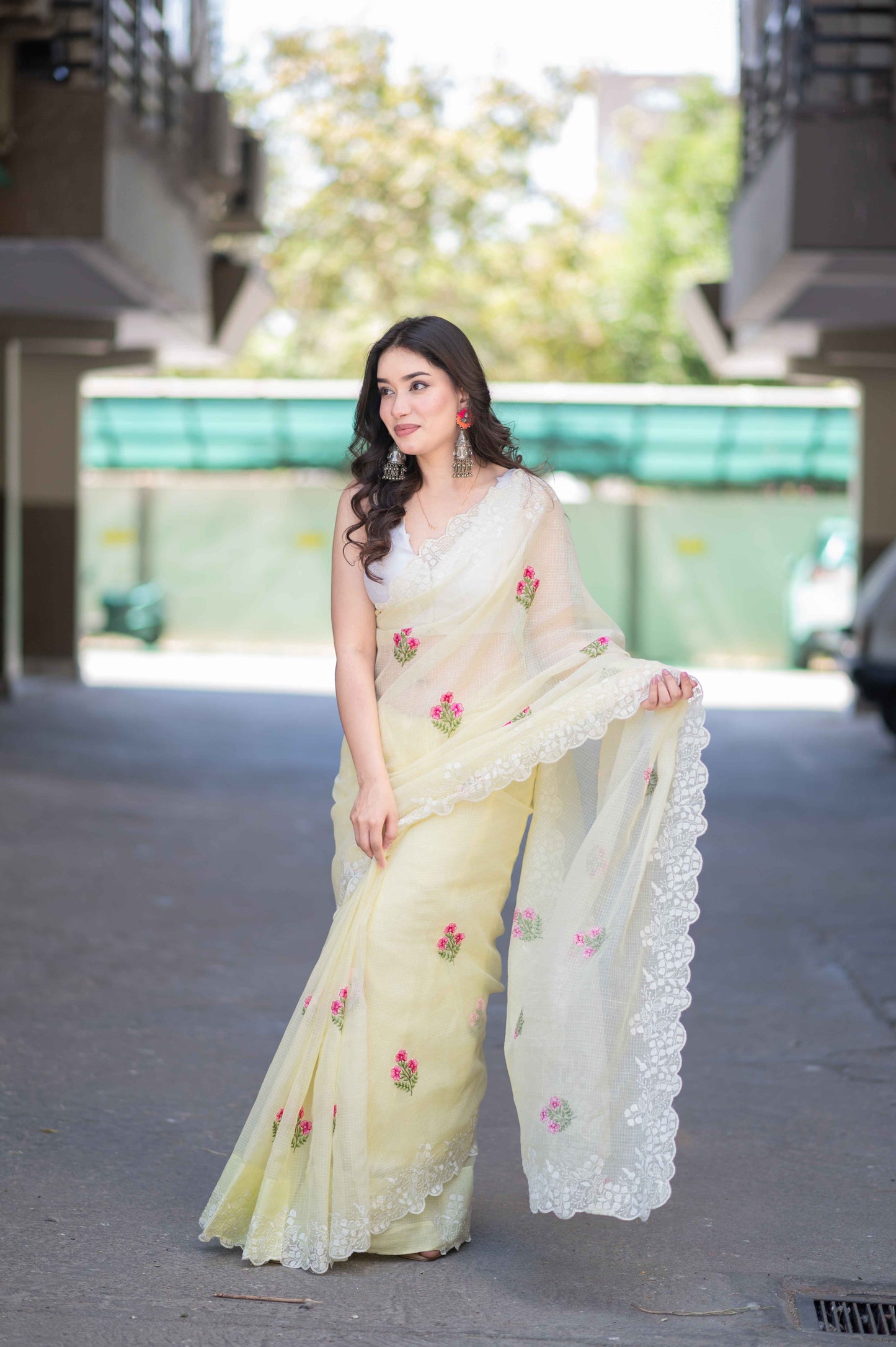 Golden Charm- Yellow Kota Doria Saree