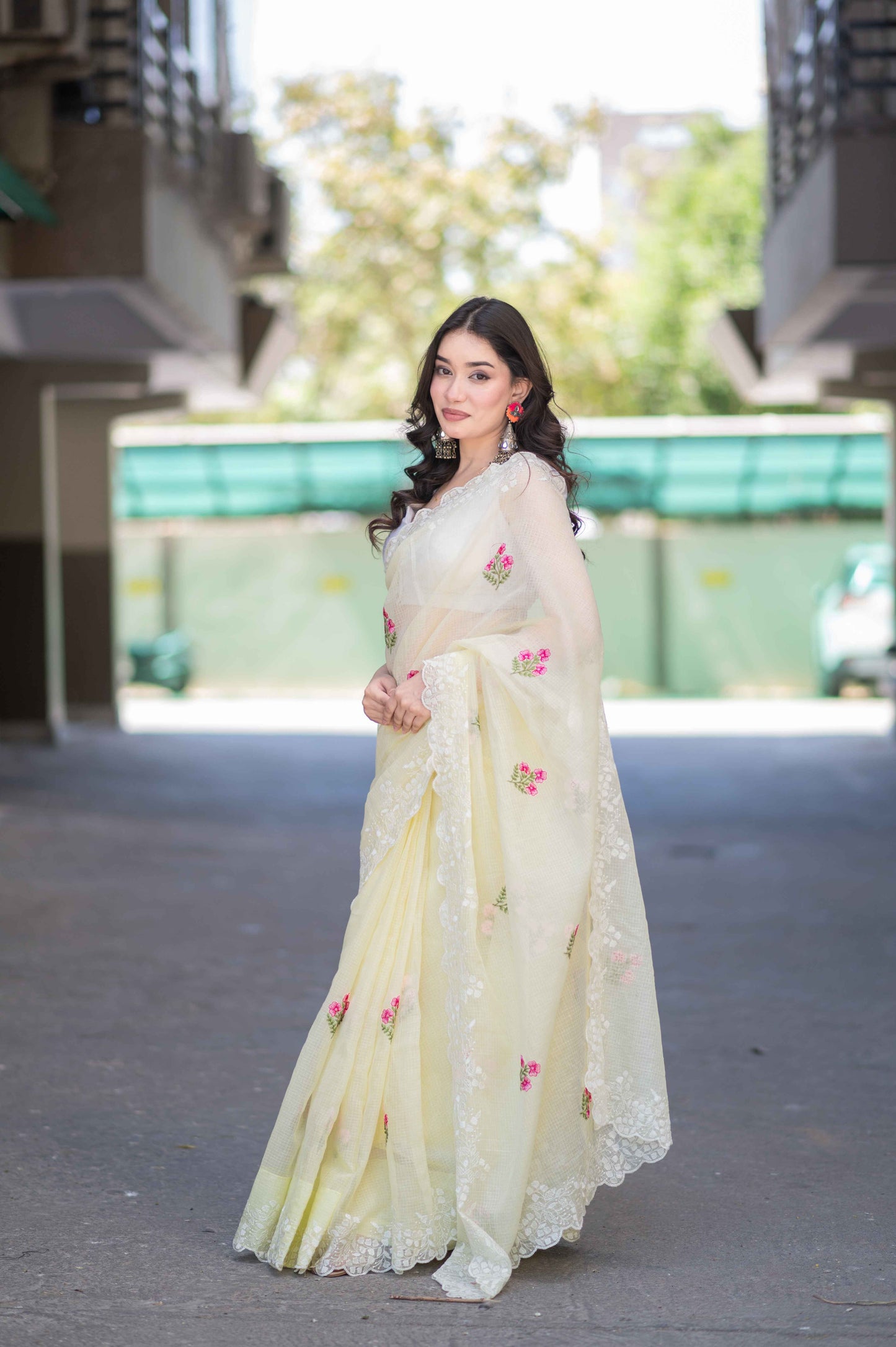 Golden Charm- Yellow Kota Doria Saree