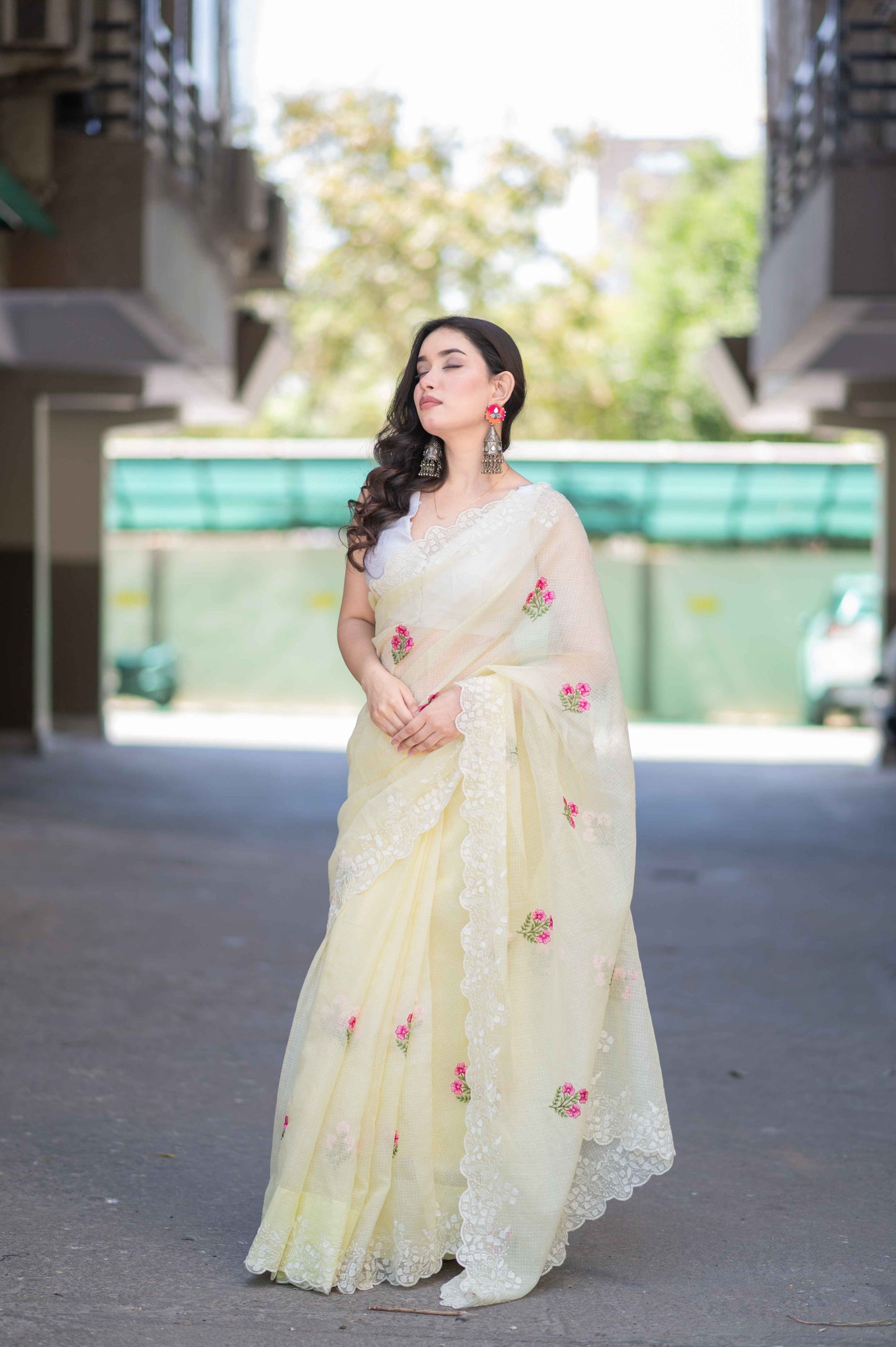 Golden Charm- Yellow Kota Doria Saree