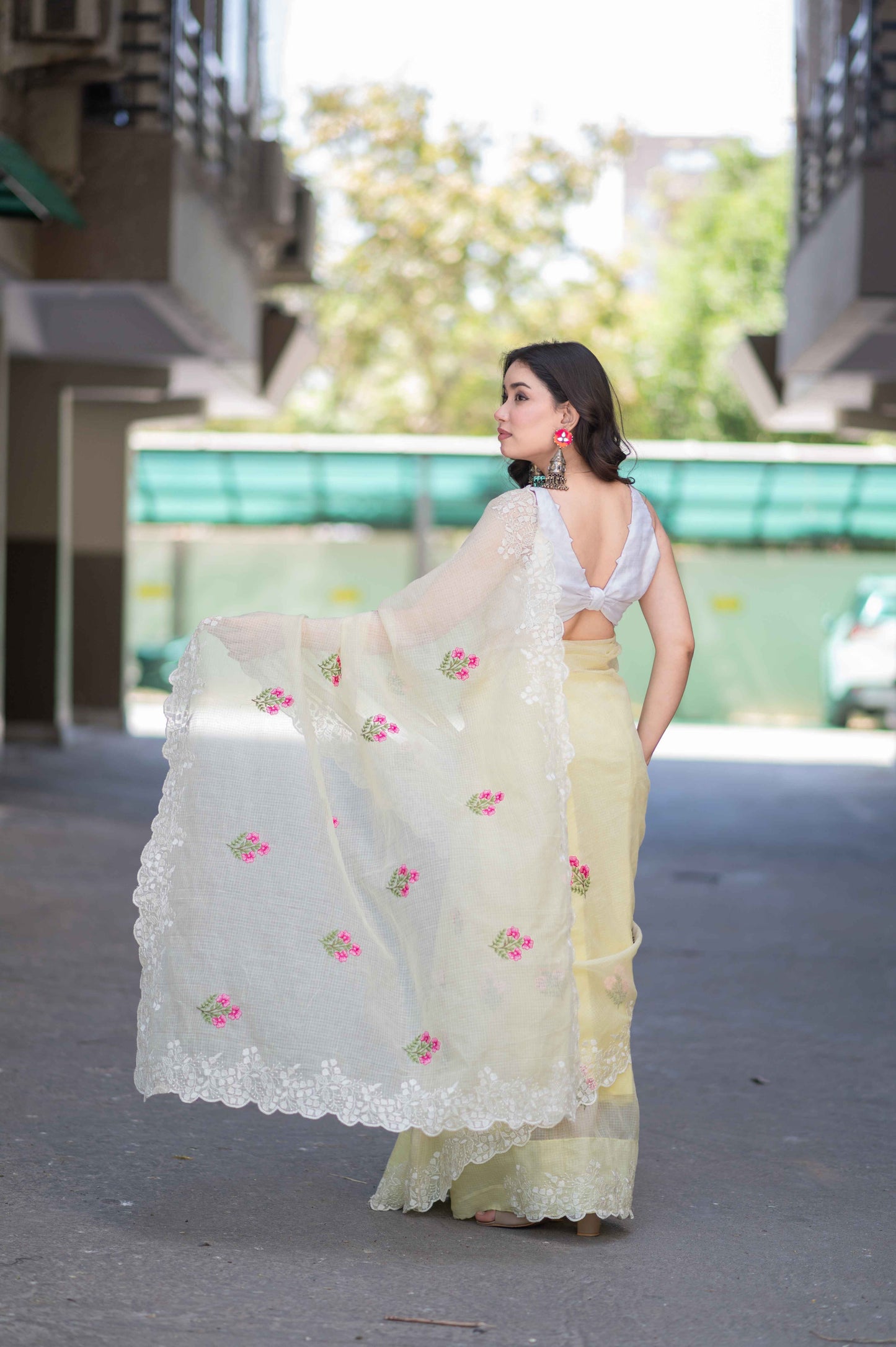 Golden Charm- Yellow Kota Doria Saree