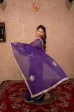 Gul- Purple Buti Work Kota Silk Saree