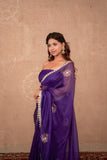 Gul- Purple Buti Work Kota Silk Saree