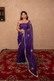 Gul- Purple Buti Work Kota Silk Saree