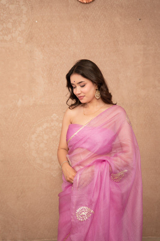 Gulaabo- Pink Kota Silk Saree