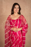 Gulsheen- Pink Leheriya Kota Silk saree
